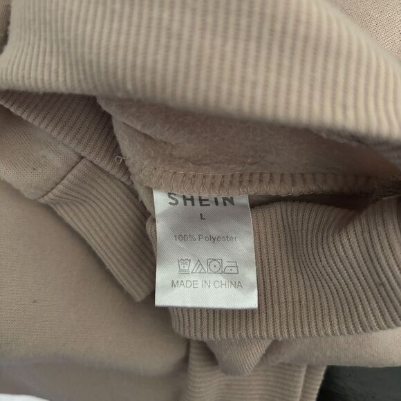 Milk Tea Please Crewneck Taupe Woman's Size L Sweatshirt - Picture 4 of 5